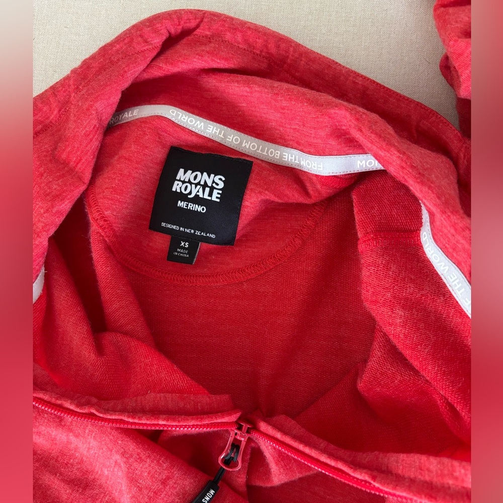 Mons Royale Covert lite 1/2 zip merino sweater XS - Picture 9 of 10